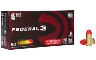 Federal American Eagle Syntech Range .45 ACP 230 gr Total Synthetic Jacket RN, 50 Rounds