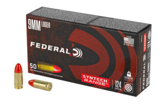 Federal American Eagle 9mm 124 gr Total Synthetic Jacket (TSJ) Syntech Range, 50-Round Box