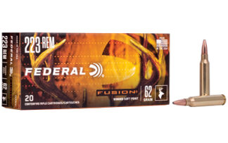 Federal Fusion .223 Rem 62gr Boat Tail Soft Point Ammo, 20 Rounds Per Box