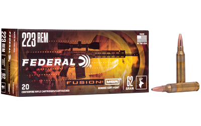 Federal Fusion MSR .223 Rem/5.56 NATO 62 gr Soft Point, 20 Rounds Per Box
