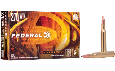 Federal Fusion .270 Winchester 130 gr Boat Tail Soft Point, 20 Rounds Per Box