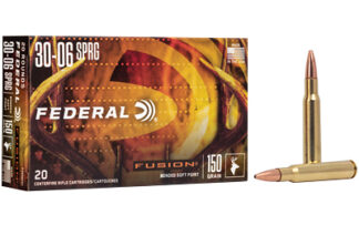 Federal Fusion .30-06 Springfield 150 gr Boat Tail Soft Point, 20 Rounds Per Box