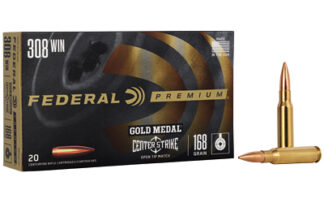Federal Gold Medal 168 gr Open Tip Match Rifle Ammunition, 20 Rounds Per Box