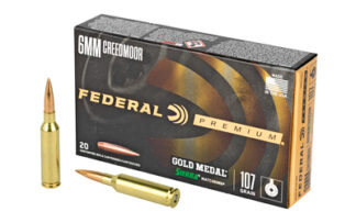 Federal Gold Medal 6mm Creedmoor 107gr Sierra MatchKing Boat-Tail Hollow Point, 20rd Box