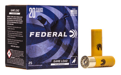 Federal Game Load 20 Gauge 2.75 in Lead Shot Shell, #6, 1 oz, 25 Rounds