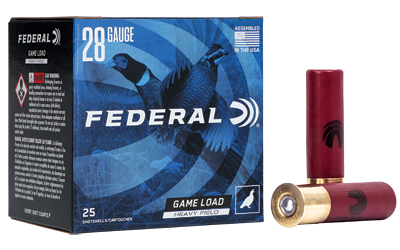 Federal Game-Shok Hi-Brass 28 Gauge 2.75 in #6 Lead Shot 1 oz, 25 Rounds Per Box