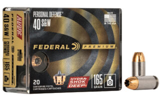 Federal Hydra-Shok Deep .40 S&W 165 Grain JHP, 20 Rounds