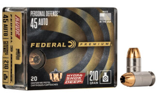 Federal Premium Hydra-Shok Deep .45 ACP 210gr JHP, 20 Rounds Per Box