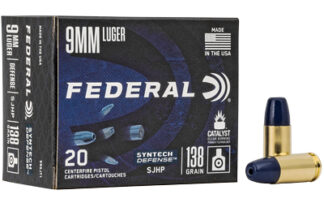 Federal Syntech Defense 9mm 138 gr Semi Jacketed Hollow Point 20 Rounds Per Box