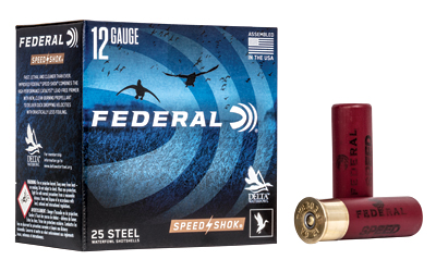 Federal Speed-Shok 12 Gauge 3" #3 Steel Shot Waterfowl Load, 1 1/8 oz, 25 Rounds/Box