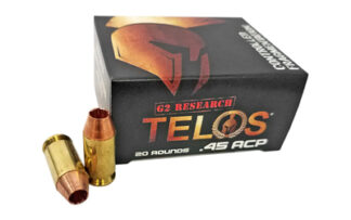 G2 Research Telos 160gr Solid Copper .45 ACP Ammunition, 20 Rounds