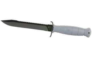Glock Field Knife 6.5 in Carbon Steel Blade with Saw Back, Grey Polymer Sheath