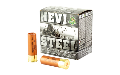 Hevishot HEVI-Shot HEVI-Steel 12 Gauge 3 in #4 Shot 1 1/4 oz, 25 Rounds
