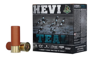 Hevishot HEVI-Teal 12 Gauge 2.75 in #6 Steel Shot, 1 1/8 oz, 25 Rounds