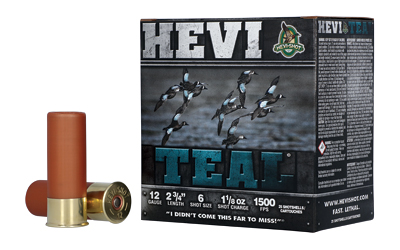 Hevishot HEVI-Teal 12 Gauge 2.75 in #6 Steel Shot, 1 1/8 oz, 25 Rounds