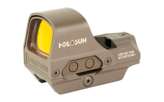 Holosun HE510C-GR Elite 1x Holographic Reflex Optic, 2 MOA Red Dot/65 MOA Circle, Flat Dark Earth