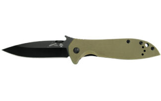 Kershaw CQC-4K Folding Knife 3.25 in Blade, Plain Edge, Black Oxide/ Coyote Brown G10
