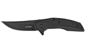 Kershaw Outright Black Folding Knife, 3 in Trailing Point, Plain Edge, SpeedSafe