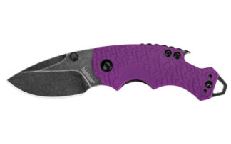 Kershaw Shuffle Folding Knife 2.4 in Drop Point Blade, Purple Handle, BlackWash Finish