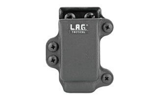 LAG Tactical M.C.S. Single Pistol Magazine Carrier for 9/40 Slim Magazines, Black Kydex