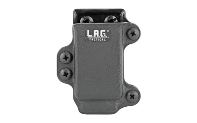 LAG Tactical M.C.S. Single Pistol Magazine Carrier for 9/40 Slim Magazines, Black Kydex