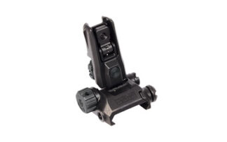Magpul MBUS Pro LR Flip-Up Rear Sight, Adjustable Elevation Wheel, Black, All Steel