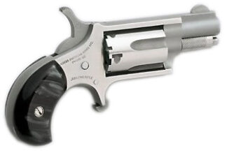North American Arms Mini Single Action .22 LR Revolver, 1.125 in Barrel, 5 Rounds, Stainless, Black Pearl