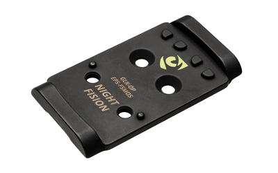 Night Fision Pistol Optic Plate Mount, Glock MOS/Holosun EPS Footprint, Black Stainless Steel