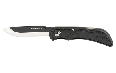 Outdoor Edge Razor Onyx Folding Knife, 3.5 in 420J2 SS Plain Blade, Black Grivory