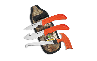 Outdoor Edge Wild Guide Kit 420J2 Stainless Steel Blades, Blaze Orange Handle