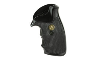 Pachmayr Gripper Pistol Grip for S&W K/L Frame Round Butt, Finger Groove, Black Rubber