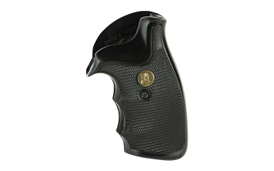 Pachmayr Gripper Pistol Grip for S&W K/L Frame Round Butt, Finger Groove, Black Rubber
