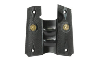 Pachmayr Signature Full Wrap-Around Pistol Grip for Colt 1911, Finger Grooves, Black Rubber