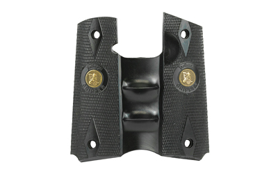 Pachmayr Signature Full Wrap-Around Pistol Grip for Colt 1911, Finger Grooves, Black Rubber