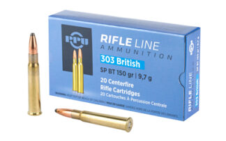 PPU .303 British 150 gr Soft Point Boat Tail Rifle Ammunition, 20 Rounds
