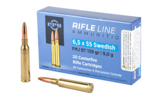 PPU 6.5X55 Swedish 139 gr FMJ Full Metal Jacket, 20 Rounds
