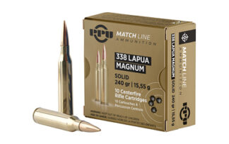 PPU Match .338 Lapua Magnum 240 gr Brass Case Ammunition