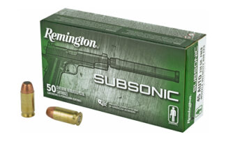 Remington Subsonic .45 ACP 230 Grain Flat Nose, 50 Rounds Per Box
