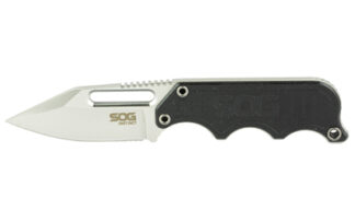 SOG Instinct Fixed Blade Knife 2.3 in Blade, Black G10/Satin 5Cr15MoV Steel