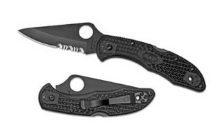 Spyderco Delica 4 Folding Knife, 2.88 in VG-10 SS Blade, Black