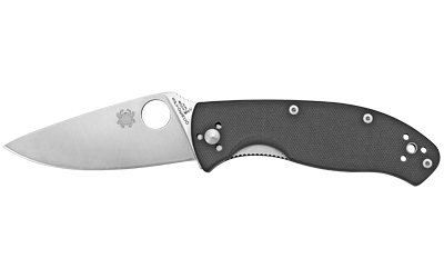 Spyderco Tenacious C122GP 3.39 in Folding Knife, 8Cr13MoV SS Satin Plain Edge, Black G10