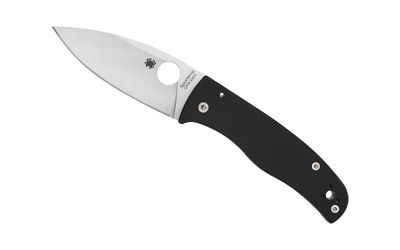 Spyderco Bodacious Compression Lock Folding Knife, Plain Edge, 3.66 in Satin Blade, Black G-10