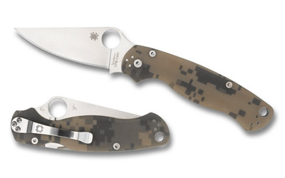 Spyderco Para Military 2 CPM S45VN 3.45 in Satin Plain Edge Digital Camo G-10 Folder