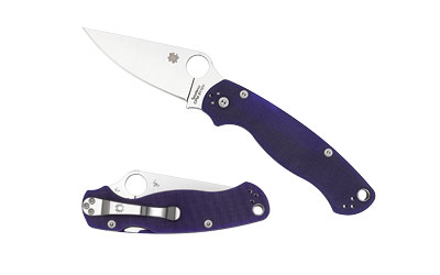 Spyderco Para Military 2 3.42 in CPM S110V Folding Knife, Dark Blue Textured G10