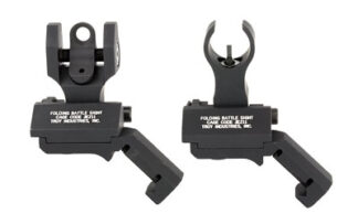 Troy Industries Folding BattleSights 45 Degree Off-Set HK Front/Round Rear, Black Hardcoat Anodized