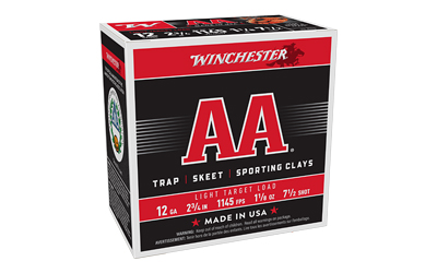 Winchester AA Light Target 12 Gauge 2.75 in #7.5 Lead Shot, 25 Rounds