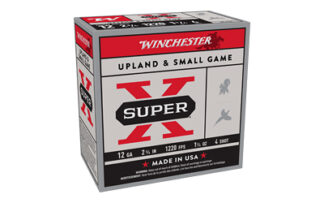 Winchester Super-X 12 Gauge 2.75 in #4 Lead Shot High Brass 1-1/4 oz, 25 Rounds