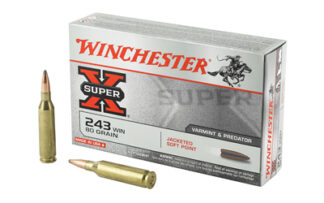 Winchester Super-X .243 Winchester 80 gr Jacketed Soft Point, 20 Rounds Per Box