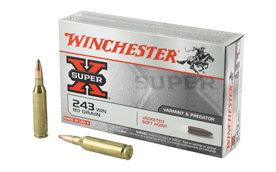 Winchester Super-X .243 Winchester 80 gr Jacketed Soft Point, 20 Rounds Per Box