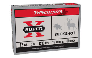 Winchester Super-X 12 Gauge 3 in #00 Buckshot 15 Pellets, 5-Round Box